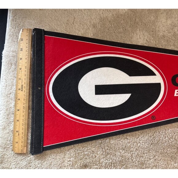 Georgia Bulldogs WinCraft Sports Pennant 12" X 30" Red & Black Felt - Picture 2 of 6